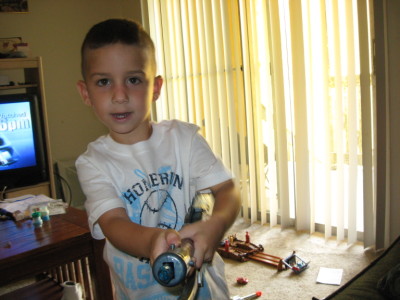 Playing with my new toys
